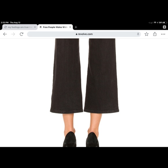 NWT Free People 25 black high waisted Wide Leg - Picture 7 of 10